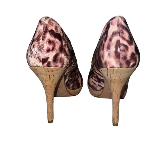 NWOT ISOLA Notte in Pink Champagne Leopard Print Peep Toe Stiletto Heels… - Picture 3 of 9